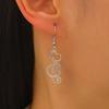 1 Pair Women Earrings 304 Stainless Steel Lightweight Hollow Design Music Note Heart Shape Hook Earrings Jewelry Gift