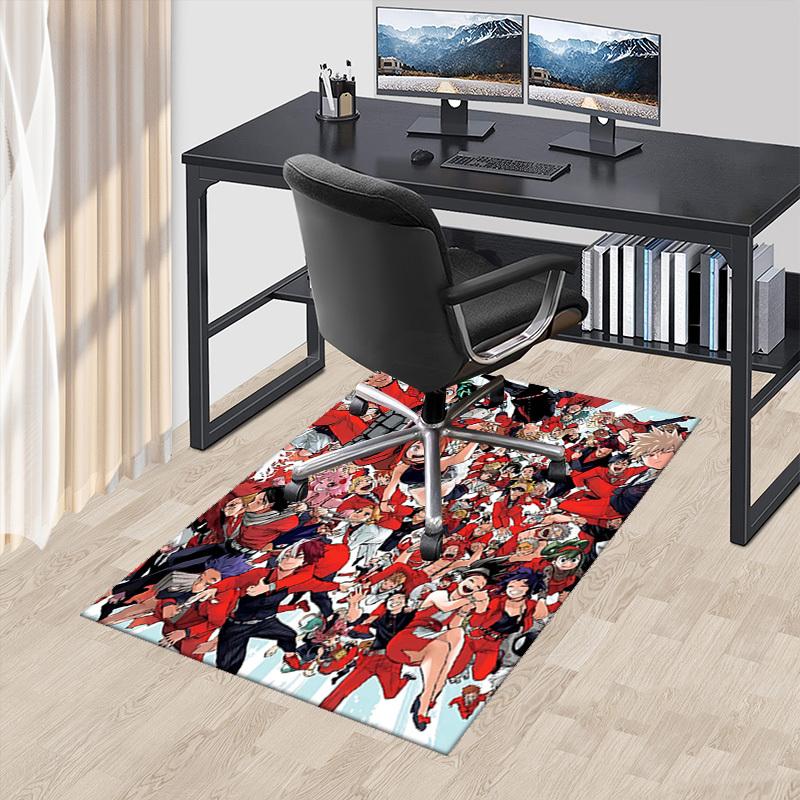 

1pc My Hero Academia Chair Mat - Anime Cartoon Design Office Desk Pad, Non-Slip Carpet for Home Decor, Living Room, Bedroom, Game Room, Birthday Gift, 60cm by 90cm