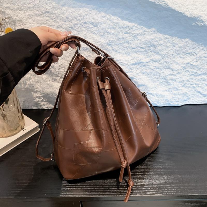 

Корейский женский рюкзак, новая большая вместительная сумка-тоут, модная простая сумка-ведро, сумка на плечо для поездок на работу