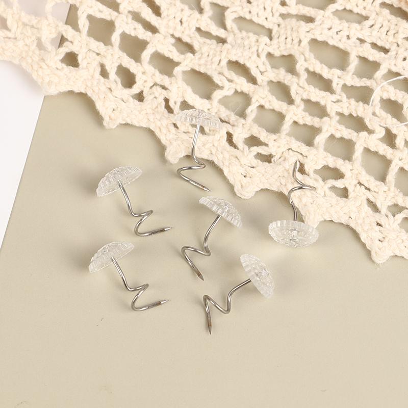 100 Stuks Transparante Koppen Draaipinnen Bevestiging voor Meubelstof Deken Stoel Bank Bevestiging Decoratie Spelden Reparatie Losse Gordijnspelden