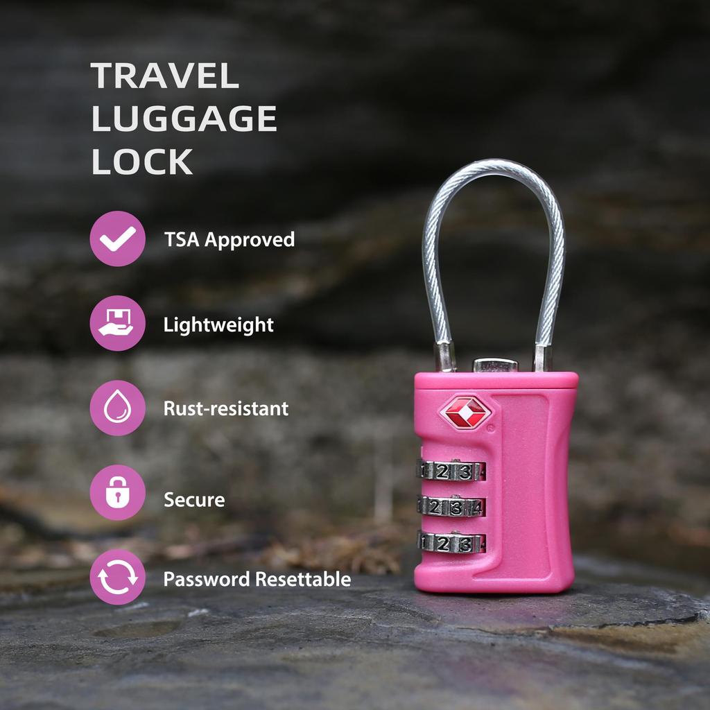 TSA-Approved Travel and Gym Suitcase Padlock with Password