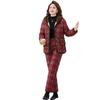 Women's Winter Cotton Two-Piece Set: Fleece-Lined Jacket & Pants for Middle-Aged and Elderly