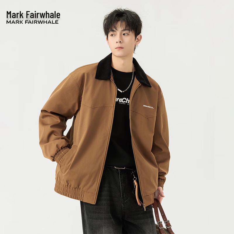 Mark Fairwhale Men's 2025 Autumn Trendy Colorblock Lapel Jacket