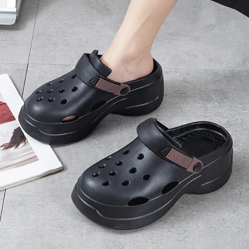 Fashion Women's Chunky Platform Clogs Thick Bottom Eva Wedge Sandals for Women 2025 Summer Non Slip Beach Slides Breathable Garden Shoes