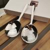 Short Handle Stainless Steel Ladle and Strainer Set for Food Serving and Separation at For Home and Restaurant