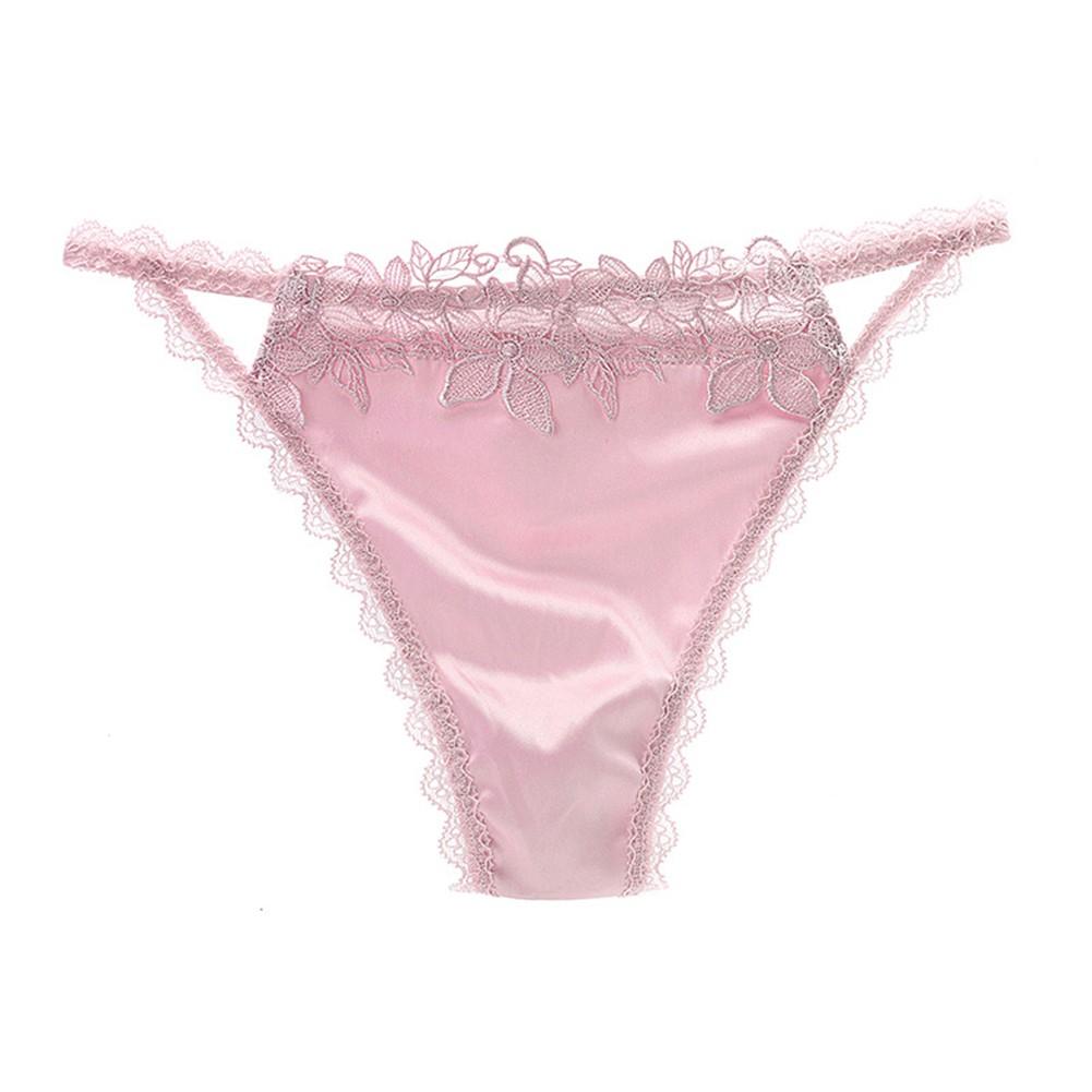 Women Sexy Shiny Satin Underwear For Daily Lace Knickers