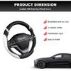 Car Steering Wheel Cover, 15 Inch Premium Leather Breathable Non-Slip Wheels Wrap, Universal Auto Comfortable Steering Wheel Protector For SUV Truck