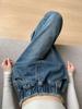 Plus Size High Waist Wide Leg Denim Pants for Women - Floor Length, Loose Fit, Slimming, Autumn Style, Suitable for Up to 200 Jin