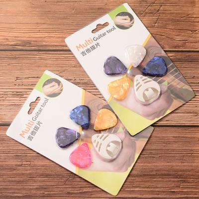 Set da 4 Plettri per Chitarra e Porta Plettri per Chitarra Acustica, Elettrica, Basso, Ukulele - Porta Adesivo Colore Casuale