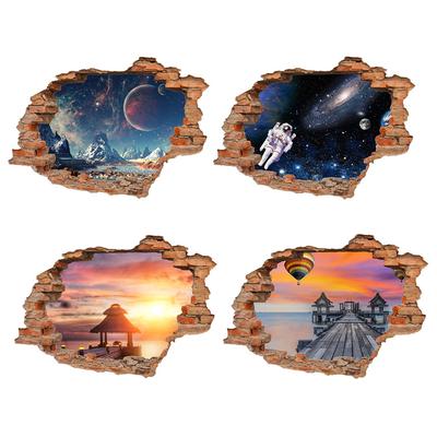 3D B ridge Autocolant pentru podea/perete Decalcomanii murale detașabile Artă din vinil Decor camera de zi