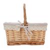 Picnic Basket Detachable Lining Vintage Spacious Capacity Hand Woven Basket for Camping Vegetable Picking