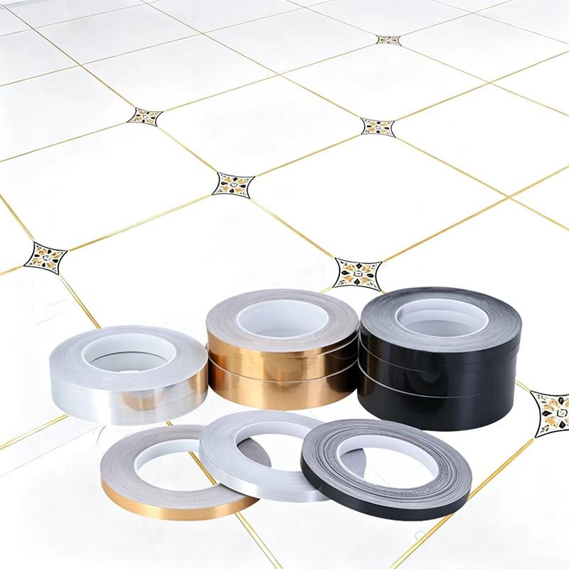 20M Self-Adhesive Tile Sticker Tape Gold Silver Floor Waterproof Wall Gap Sealing Strip Tile Beauty Seam Sticker Home Decor