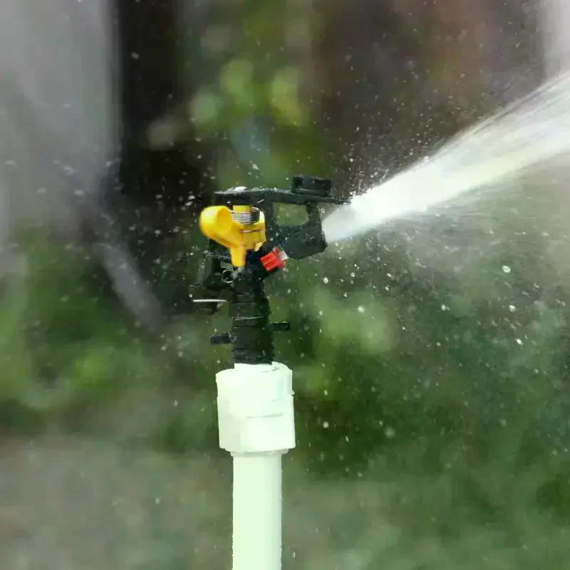 360 Degrees Rotary Jet Adjustable Spiked Rocker Impact Sprinkler Lawn Irrigation Watering Nozzle For Garden Agriculture Watering