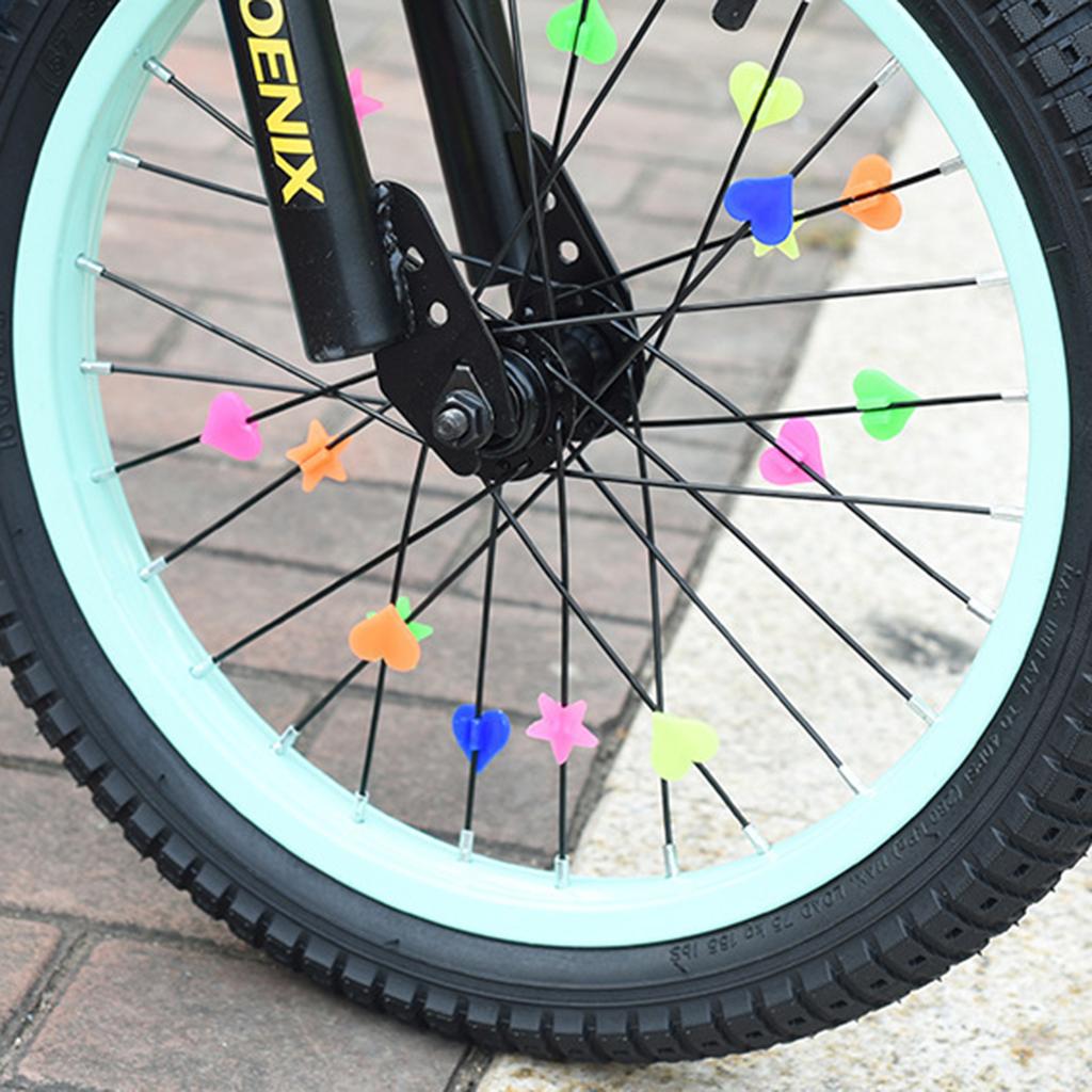 Colorful Bike Wheel Spokes Star/Heart Shape Bike Wheel Spoke Accessories Bike Decor Beads for Kids