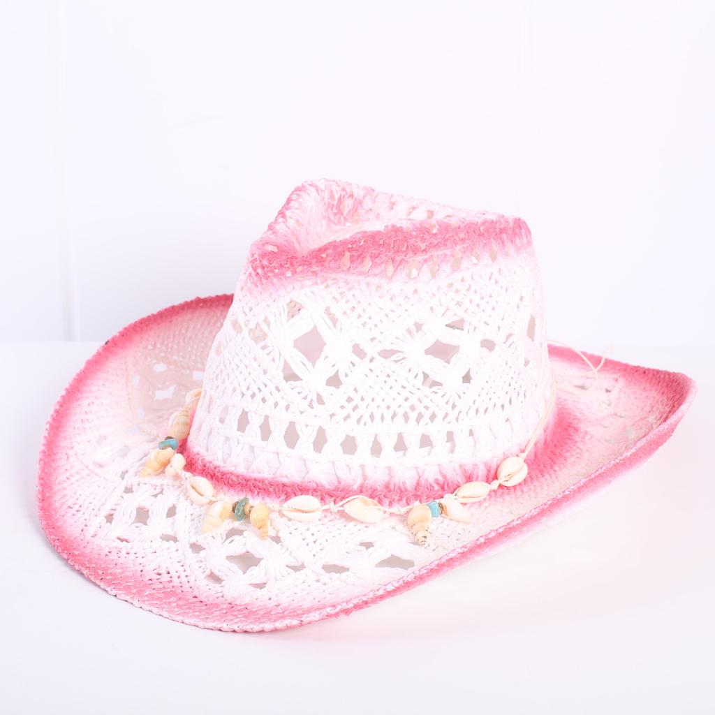 Popular European and American Classic Hollow Western Cowboy Hat Men's and Women's Fashion Vacation Breathable Sunshade Straw Hat