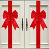 6 Pieces Large Red Christmas Cabinet Bows, Christma Red Ribbon Easy To Install On Cabinet Door for Kitchen Christma Decorat T8P5
