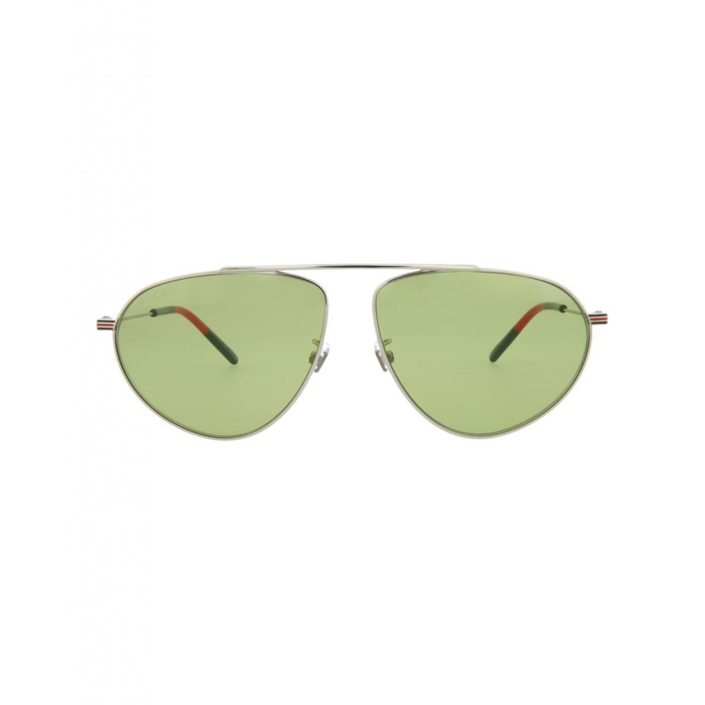 

Солнцезащитные очки Gucci Aviator в металлическом стиле серебристо-зеленые