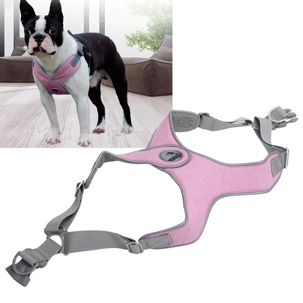 Pet Leash Vest Reflective Harness Adjustable Breathable Cat Dog Outdoor Walking StrapPink XS