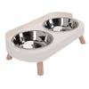 Zvýšená kočičí miska z nerezové oceli Integrované dvojité misky Zvýšená miska na kočičí jídlo a vodu pro domov