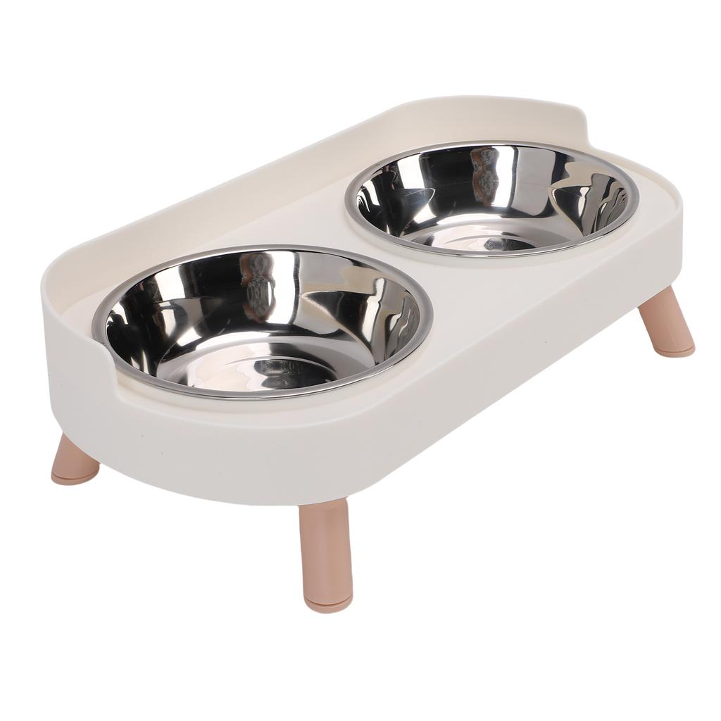 Zvýšená kočičí miska z nerezové oceli Integrované dvojité misky Zvýšená miska na kočičí jídlo a vodu pro domov