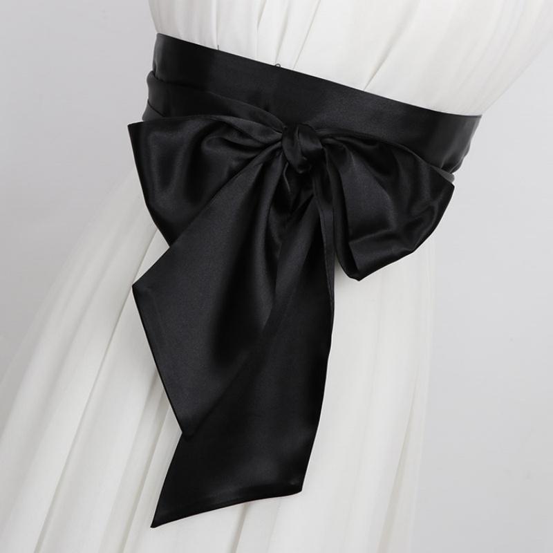 

Elegant Adjustable Waist Belt with Glossy Straps – Multi-Use Fashion Accessory Long Wide Silk Scarf 250x9.5cm чёрный