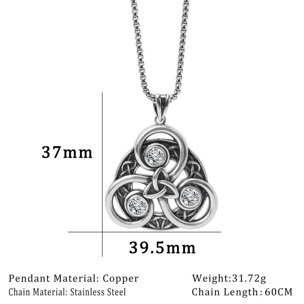 Xieweier Retro Celtic Knot Copper Unisex Yoga Necklace