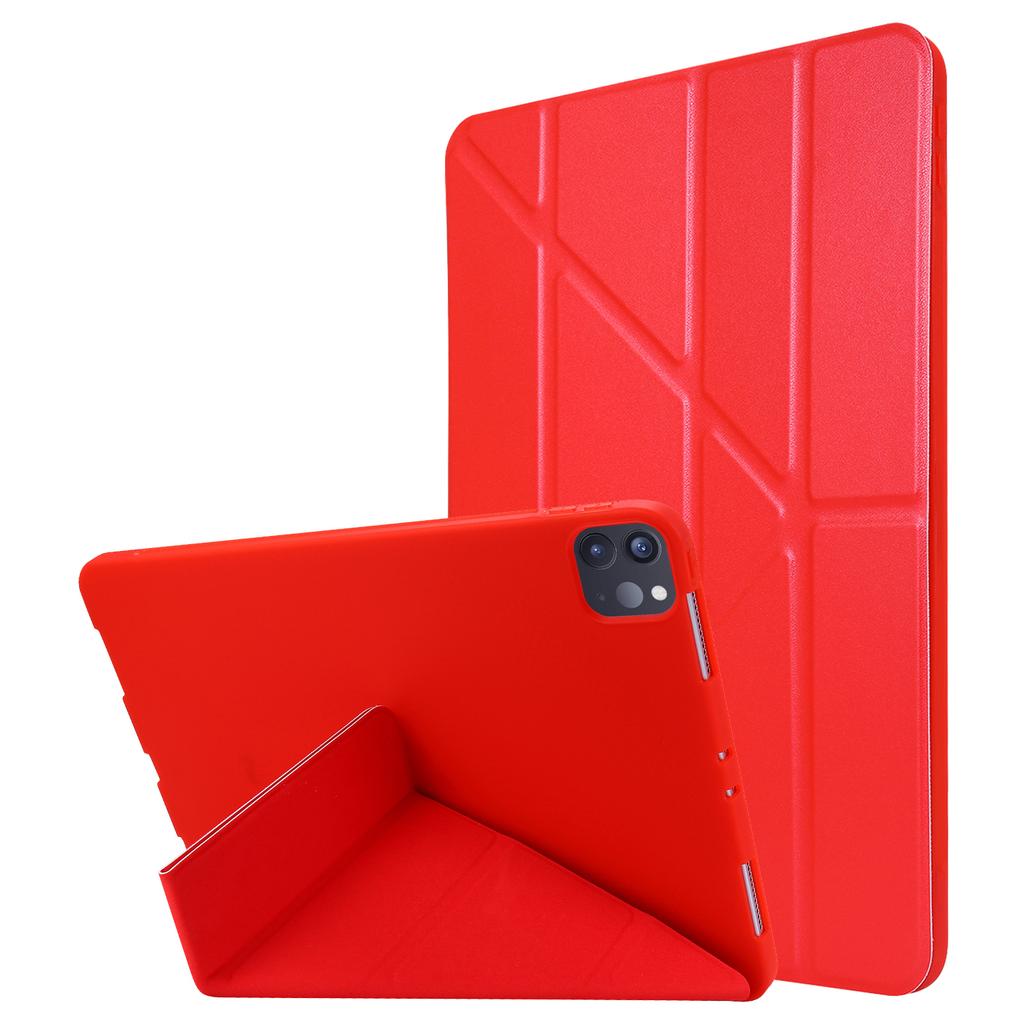 For iPad Pro 11 (2025)/11 (2024) Case Origami Stand PU Leather+Silicone Cover with Auto Sleep/Wake