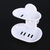 Double Soap Dish Strong Suction Soap Holder Cup Tray For Shower Bathroom (White)