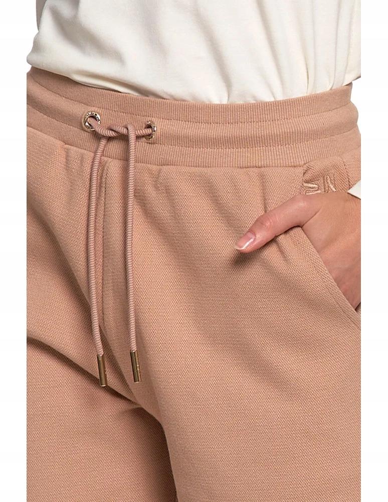 Women's High-Waisted Insulated Sweatpants 100% Cotton MORAJ M BEIGE