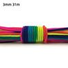 7 Strands Rainbow Paracord 2/3/4mm Parachute Rope Perfect for DIY Bracelet Making Backpacking Outdoor Survival Activities