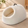 Semi-Enclosed Cat Bed Portable Pet with Electric Blanket Indoor for Resting