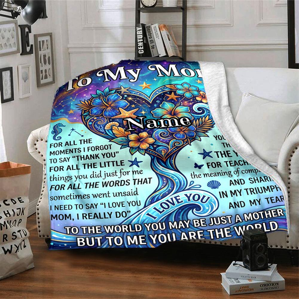 Mother'S Day Love Comforts Always Forever Themed Blanket Personalized Name Soft Warm And Versatile For Sofa Bed Office And Travel Machine Washable