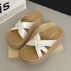 2025 Summer New Outer Wear Fairy Style with Skirt Platform Beach One-word Sandals New Chinese Cross Cool Slippers Woman