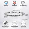 Men Snake Link Chain Bracelets, Black Silver Color Twisted Stainless Steel Glossy Chain Bracelet, Comfort Wear Jewelry