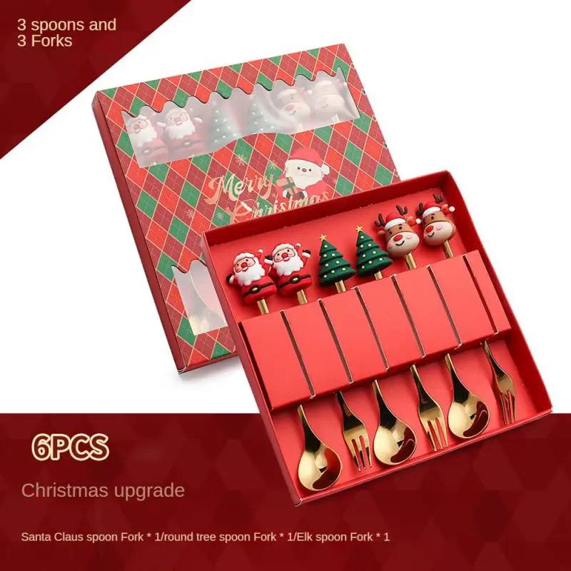 Spoon Fork Christmas Gift Tableware Durable Cute And Festive Design The Perfect Christmas Gift For Kids Coffee Spoon Elegant