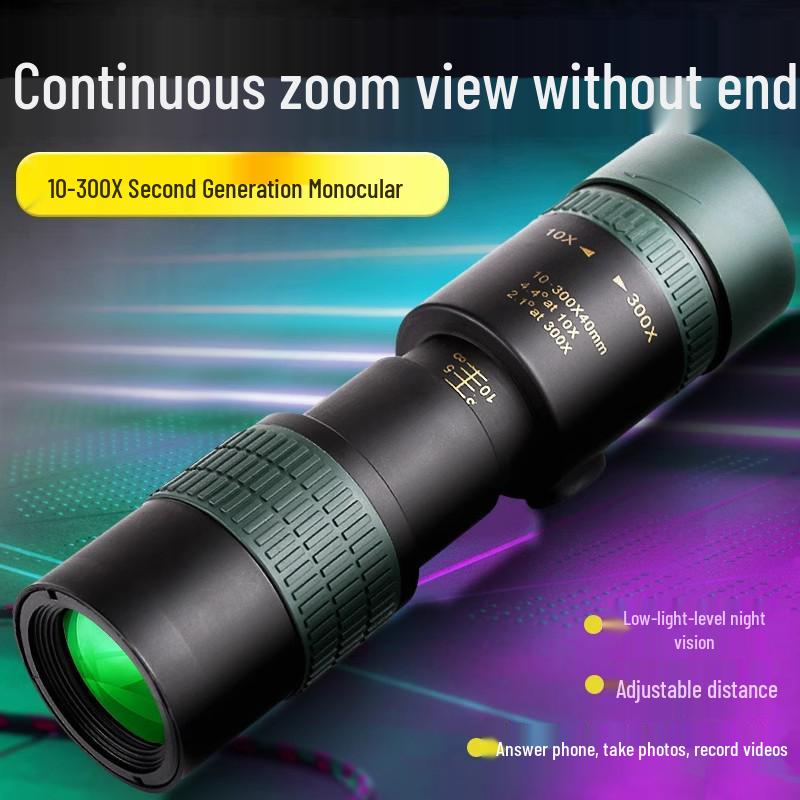 Pro-Grade HD Zoom Monocular Telescope with Low-Light Night Vision for Travel and Photography