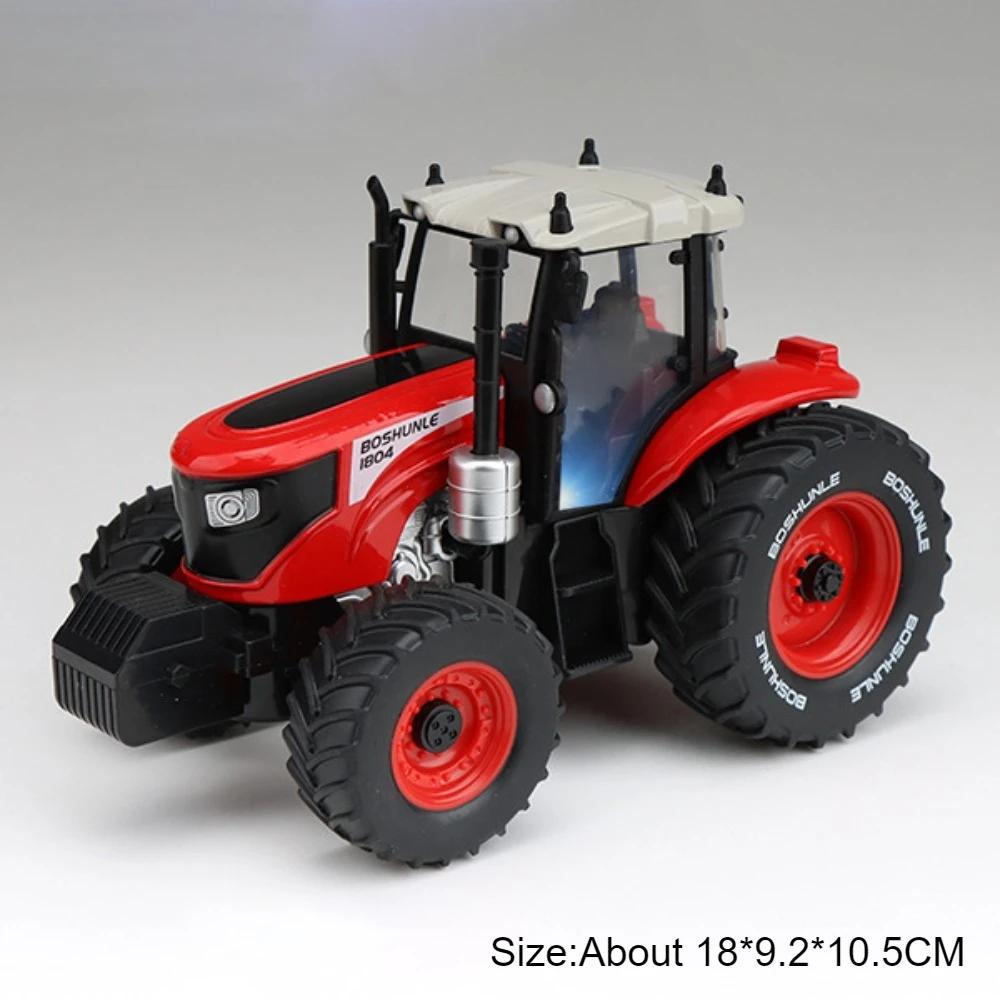 

1:24 Scale Agricultural Tractor Model Toy Car Sound Light Silding Wheel Steering Engineering Vehicles Models Hobby Ornaments червоний