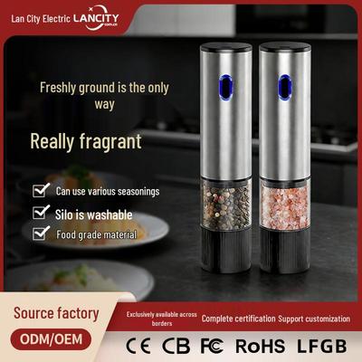 Stainless Steel Electric Pepper and Salt Grinder for Home Use - Automatic Seasoning Grinder