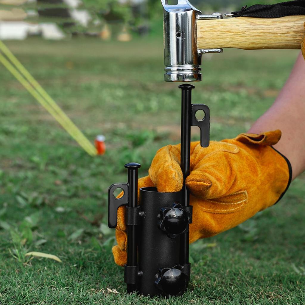 Portable Tent Holder Windproof Tent Rod Base Stabilizer Canopy Stakes Support Rust-Proof Steel Stand For Outdoor Fishing Hiking