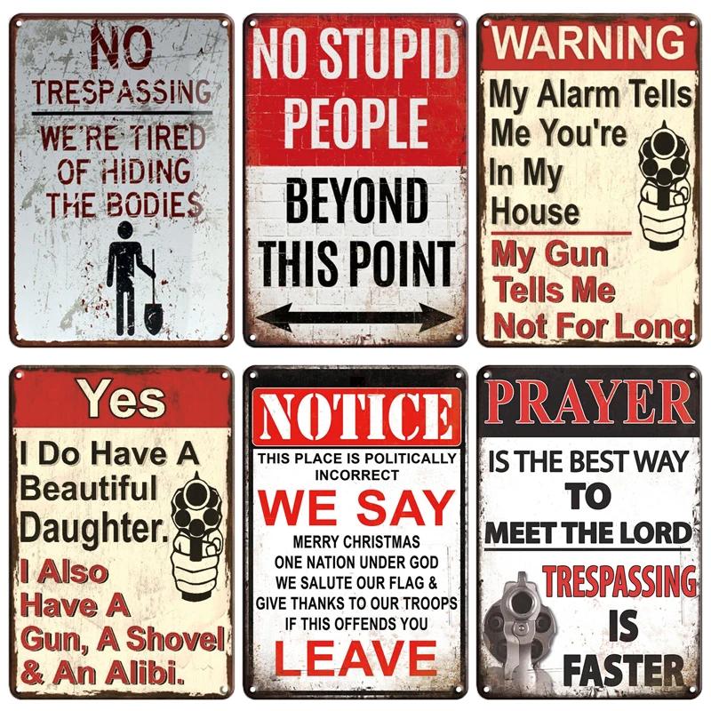 Warning No Farting Slogan Vintage Metal Tin Signs Home Bar Pub Decorative Plates Danger Retro Sign Wall Stickers Art Poster