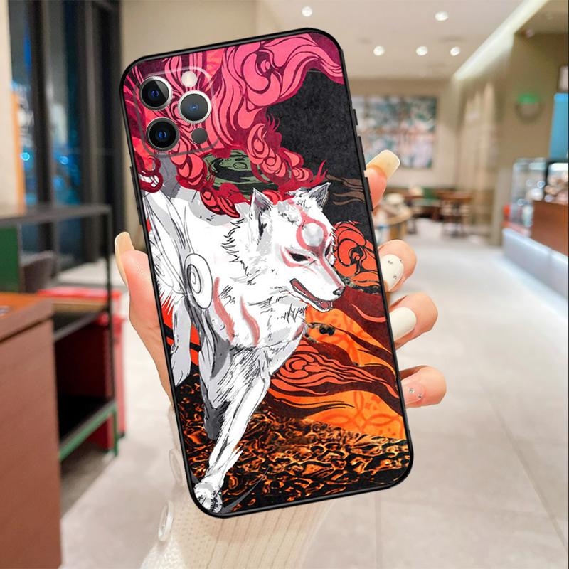 Okami Wolf Phone Case For iPhone 16 15 14 11 12 13 17 Pro Max mini 15 Plus 16e 17 Air Protective Cover