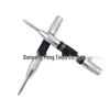 Cross-Mirror Silver-Black Semi-Automatic Center Punch: High-Precision Spring Locator