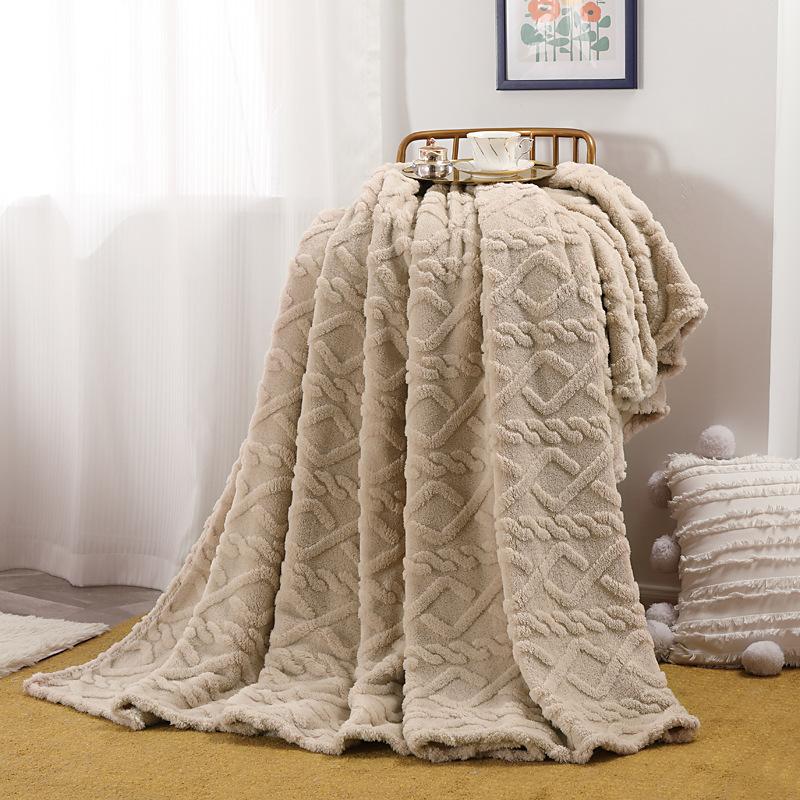 Soft Woolen Blanket for Bedding and Sofa, Warm Lamb Velvet Flannel Cover Blanket for Office, Air Conditioning Nap Quilt