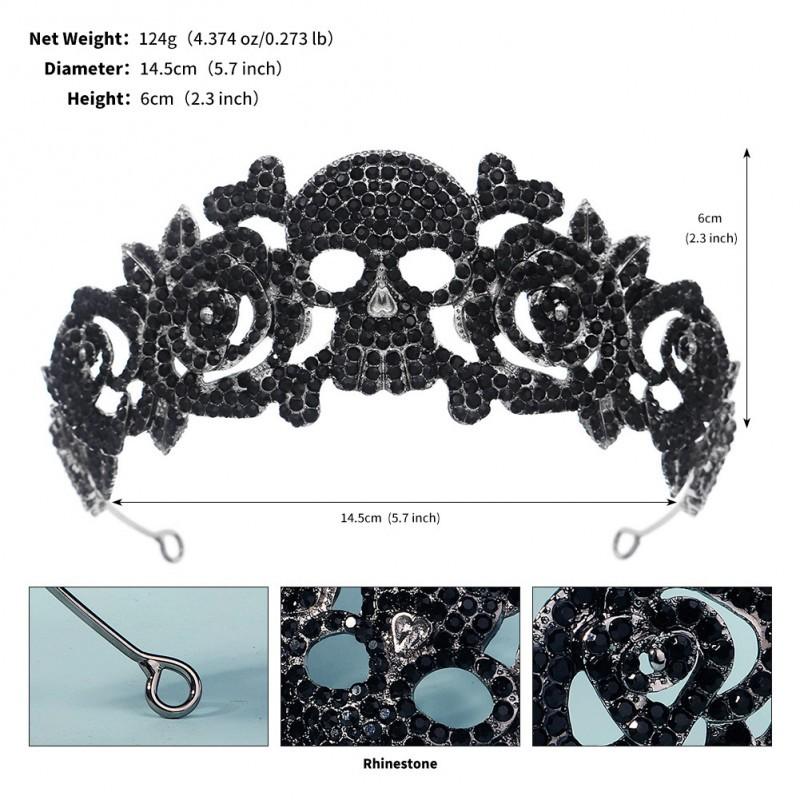 Halloween Crown Ball Party Hair Accessories Dark Wind Bat Skull Gothic Bridal Headwear