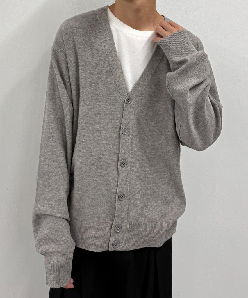 WEGO Drop Shoulder Long Knit Size Gray Men's Cardigan, Autumn/Winter Top, Workwear, Sleeve, Outerwear, Gift, School, Men's, M,