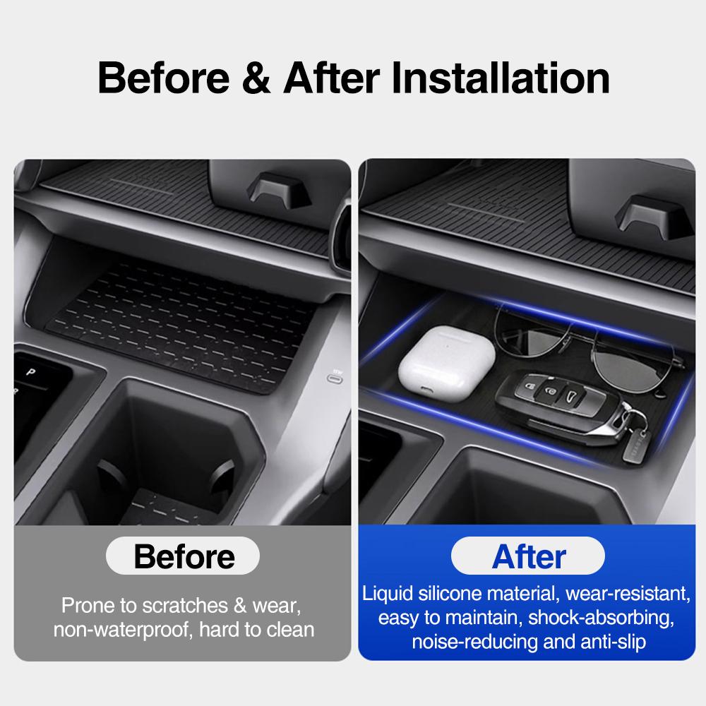 For Toyota RAV4 2026 Center Console Storage Box Silicone Anti-Slip Organizer Storage Box Holder Car Auto Interior Accessories