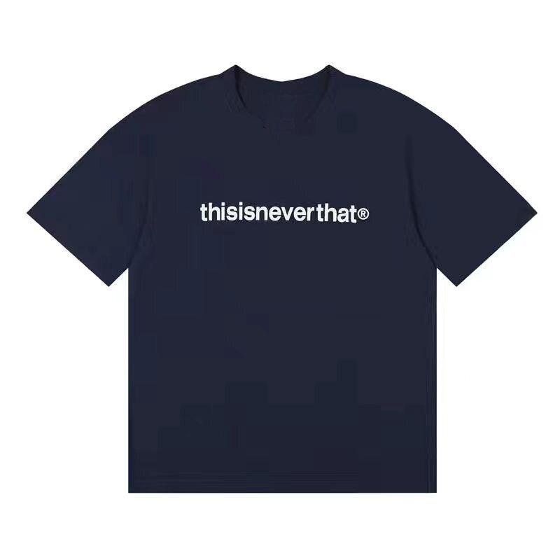 Hot Korean Fashion Brand Thisis Basic Printed Neverthat ShortSleeved Cotton Round Collar Unisex And Unisex Lovers TShirt Top
