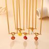 Summer Beach Wind Dopamine Contrast Digital Card Knotted Necklace Gold Plated Stackable Collarbone Chain