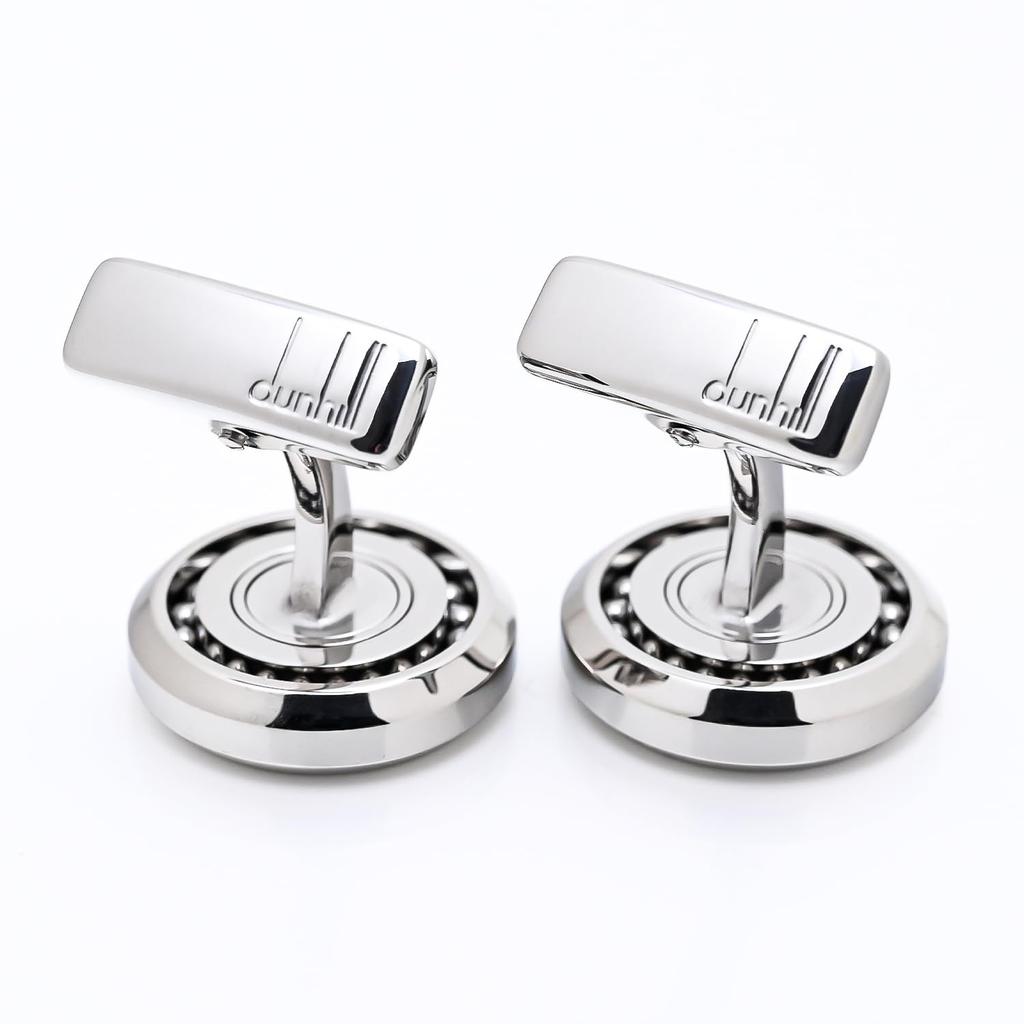 Dunhill Cufflinks with Ball Bearings and Logo 24RUS8202040 Men's Plate, Silver, [Used]