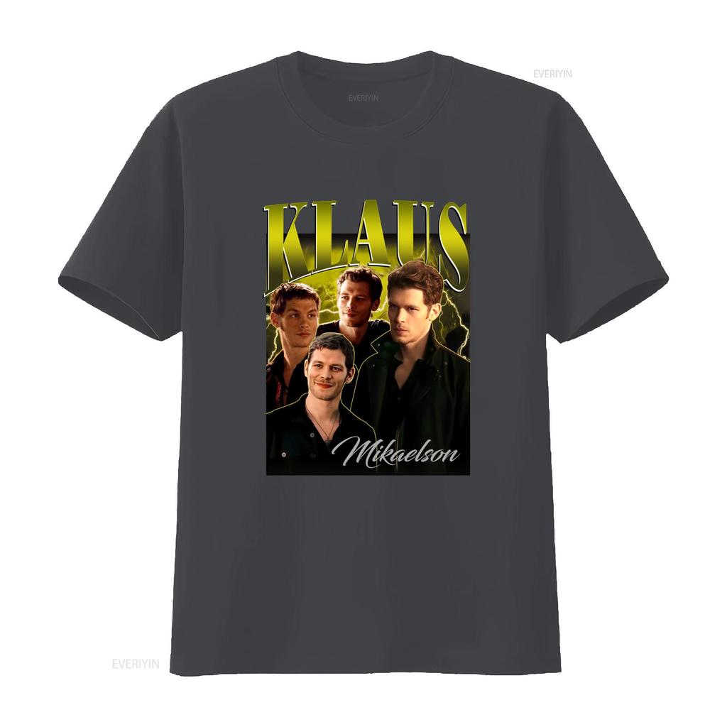 Klaus Mikaelson Koszulka Bluza Joseph Morgan Motyw Wampiryczny Nadruk Idealny dla Fanów Wysokiej Jakości Tkanina vintage Prana
